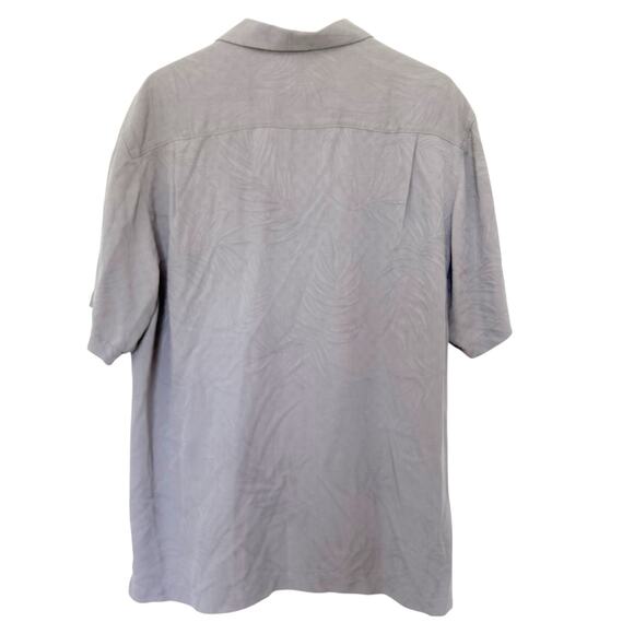 Tommy Bahama Gray 100% Silk Short Sleeve Button Down Sz L - Picture 4 of 4